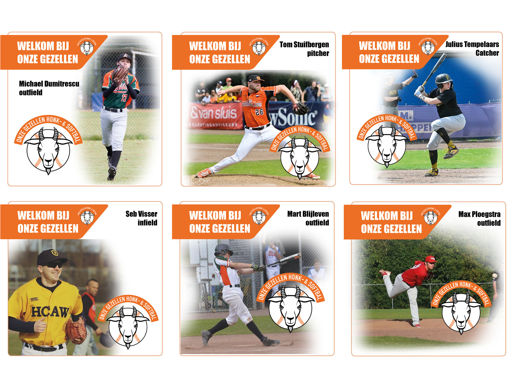 Nieuwe aanwinsten Heren Onze Gezellen Honk en Softbal Nieuwe aanwinsten Heren Onze Gezellen Honk en Softbal