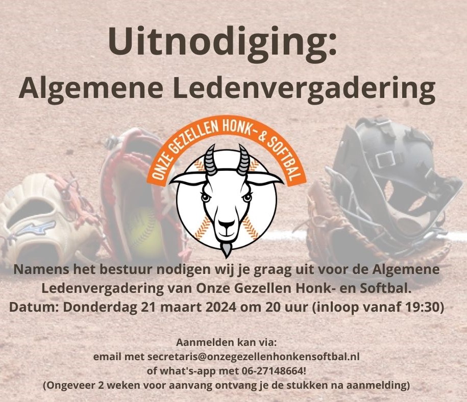 ALV 2024 honk en softball Onze Gezellen Honk en Softbal ALV 2024 honk en softball Onze Gezellen Honk en Softbal